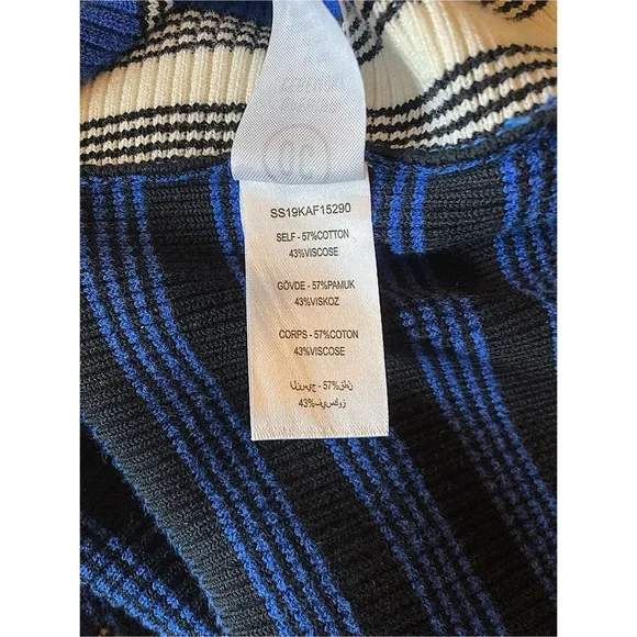 Opening Ceremony Blue and Red Striped Long Sleeve Knit Dress Cozy Quiet Luxury M - Picture 8 of 8